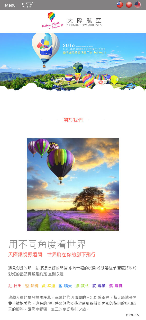天際航空 - 墨宇網頁設計精選案例